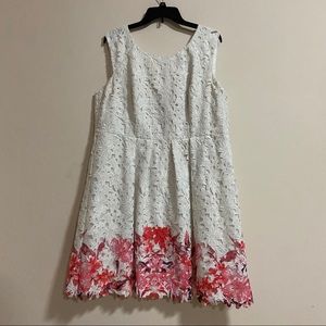 White and pink lace dress